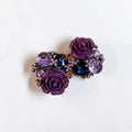 Mikit Mystic Rose: Purple Crystal Floral Studs