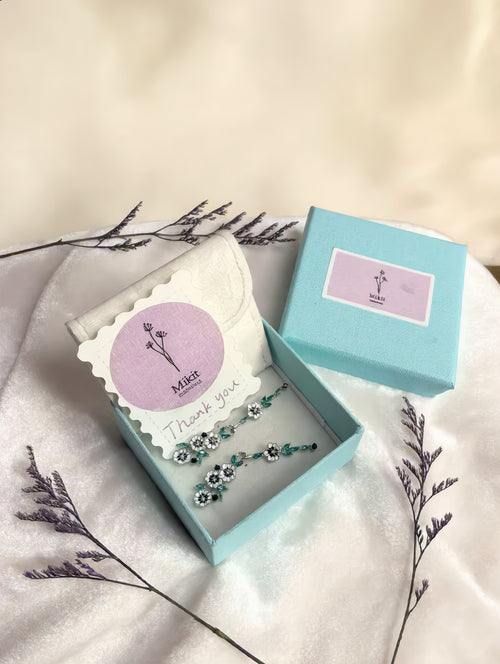 Mikit Monet’s Garden: Blue Tassel Floral Studs