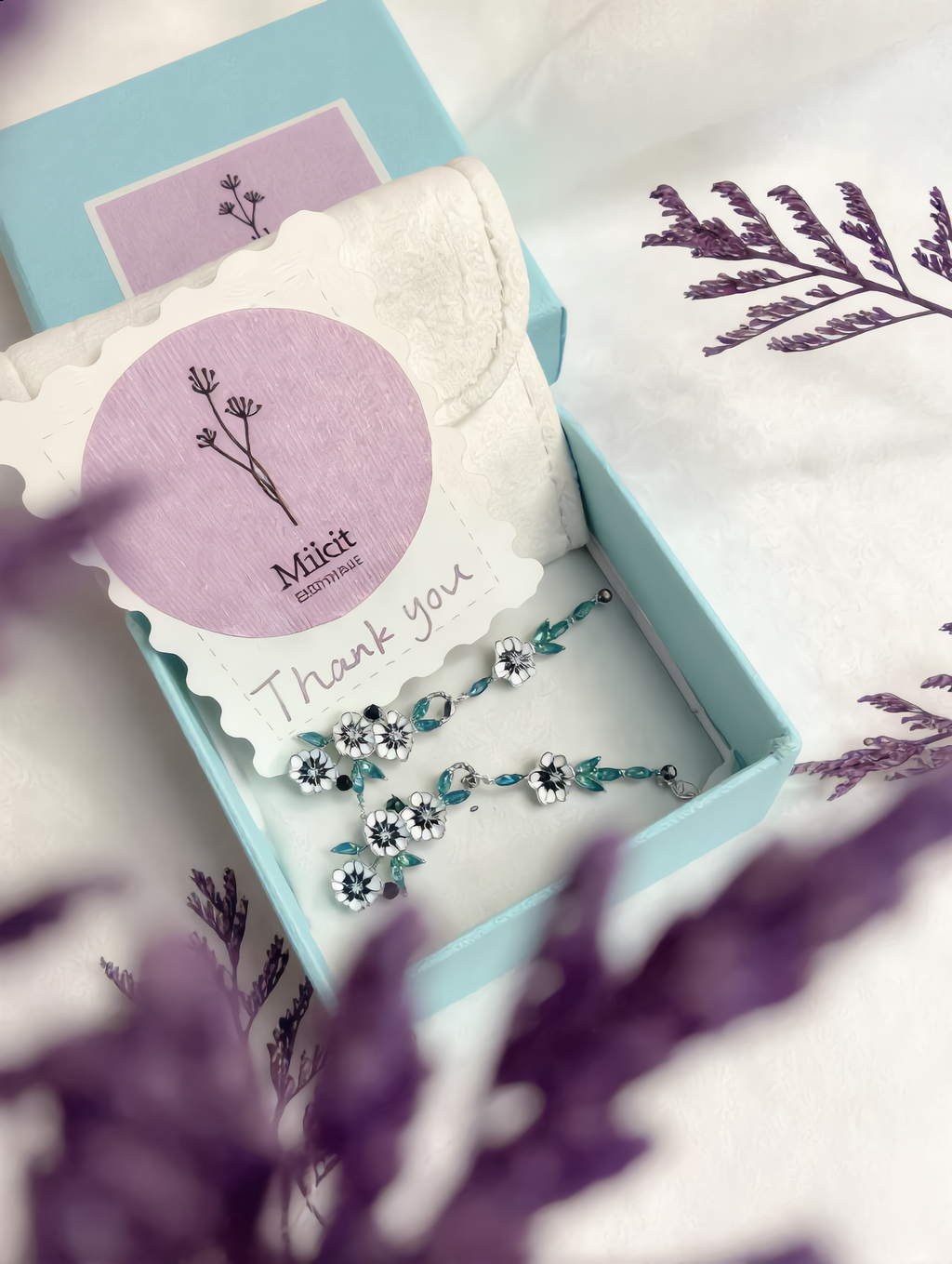 Mikit Monet’s Garden: Blue Tassel Floral Studs