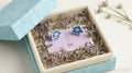Mikit Petite Azure Bloom Studs: A Touch of Gentle Color